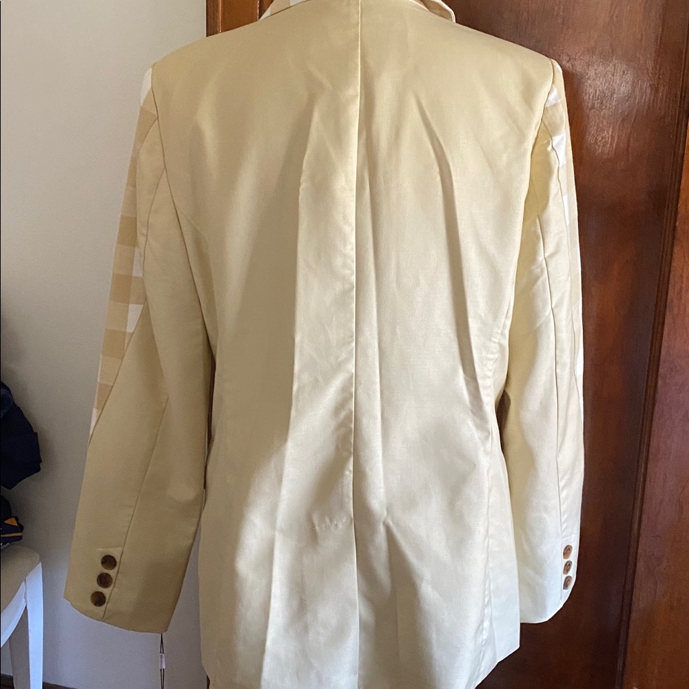 Anthropologie Avec Les Filles Mixed Gingham Blazer Jacket - Picture 2 of 5